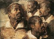 Peter Paul Rubens, Four Studies of the Head of a Negro